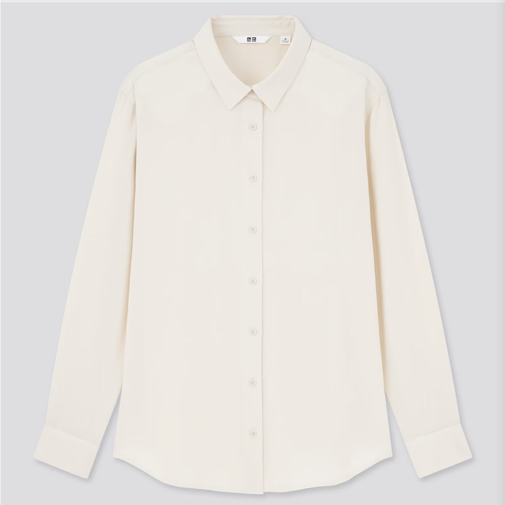 Uniqlo Rayon Blouse- Beige- XS